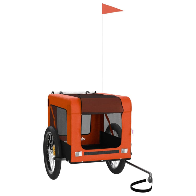 Vidaxl Dog Bike Trailer Oxford Stoff und Eisenorange und Schwarz