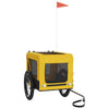 Vidaxl Dog Bike Trailer Oxford Stoff und Eisengelb und Schwarz