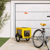 Vidaxl Dog Bike Trailer Oxford Stoff und Eisengelb und Schwarz