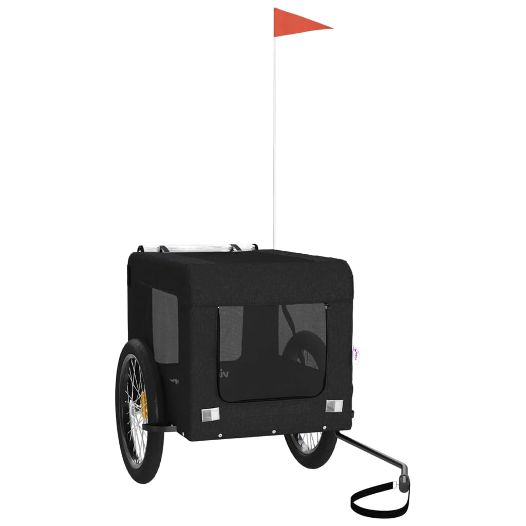 Vidaxl Dog Bike Trailer Oxford Fabric und Eisenschwarz