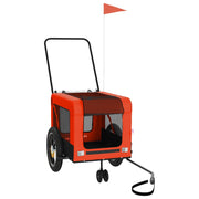 Vidaxl Dog Bike Trailer Oxford Stoff und Eisenorange und Schwarz - afbeelding 2