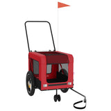 Vidaxl Dog Bike Trailer Oxford Fabric und Eisenrot und Schwarz - afbeelding 2