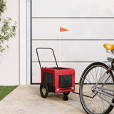 Vidaxl Dog Bike Trailer Oxford Fabric und Eisenrot und Schwarz - afbeelding 1