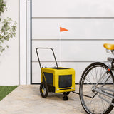 Vidaxl Dog Bike Trailer Oxford Stoff und Eisengelb und Schwarz - afbeelding 1