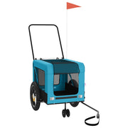 Vidaxl Dog Bike Trailer Oxford Stoff und Eisenblau und Schwarz - afbeelding 2