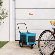 Vidaxl Dog Bike Trailer Oxford Stoff und Eisenblau und Schwarz - afbeelding 1