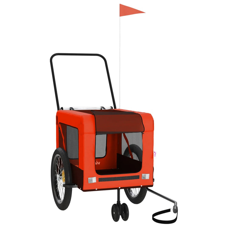 Vidaxl Dog Bike Trailer Oxford Stoff und Eisenorange und Schwarz