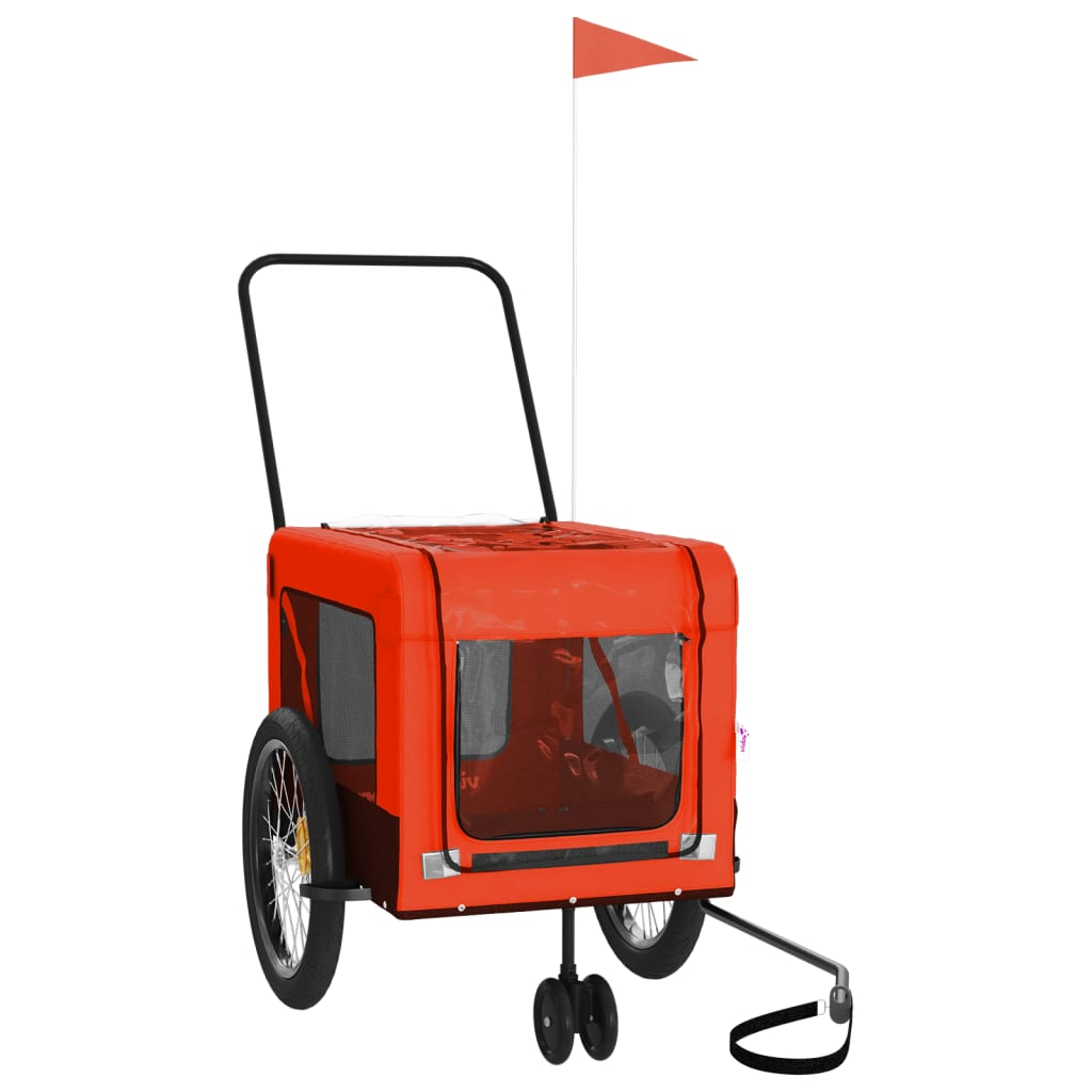 Vidaxl Dog Bike Trailer Oxford Stoff und Eisenorange und Schwarz