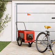 Vidaxl Dog Bike Trailer Oxford Stoff und Eisenorange und Schwarz - afbeelding 1