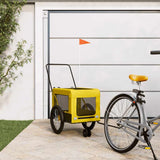 Vidaxl Dog Bike Trailer Oxford Stoff und Eisengelb und Schwarz - afbeelding 1