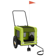 Vidaxl Dog Bike Trailer Oxford Fabric und Eisengrün und Schwarz - afbeelding 2