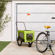 Vidaxl Dog Bike Trailer Oxford Fabric und Eisengrün und Schwarz - afbeelding 1