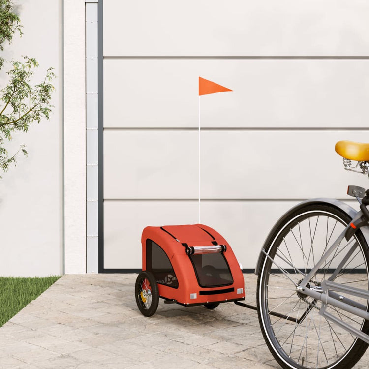 Vidaxl Dog Bike Trailer Oxford Fabric und Eisenorange