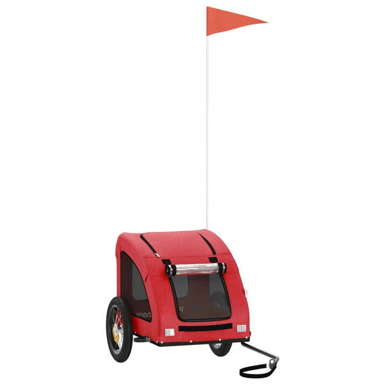 Vidaxl Dog Bike Trailer Oxford Fabric und Eisenrot