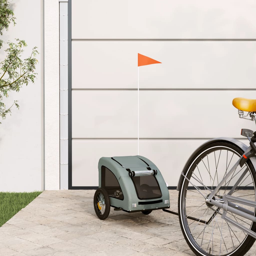 Vidaxl Dog Bike Trailer Oxford Fabric und Eisengrau