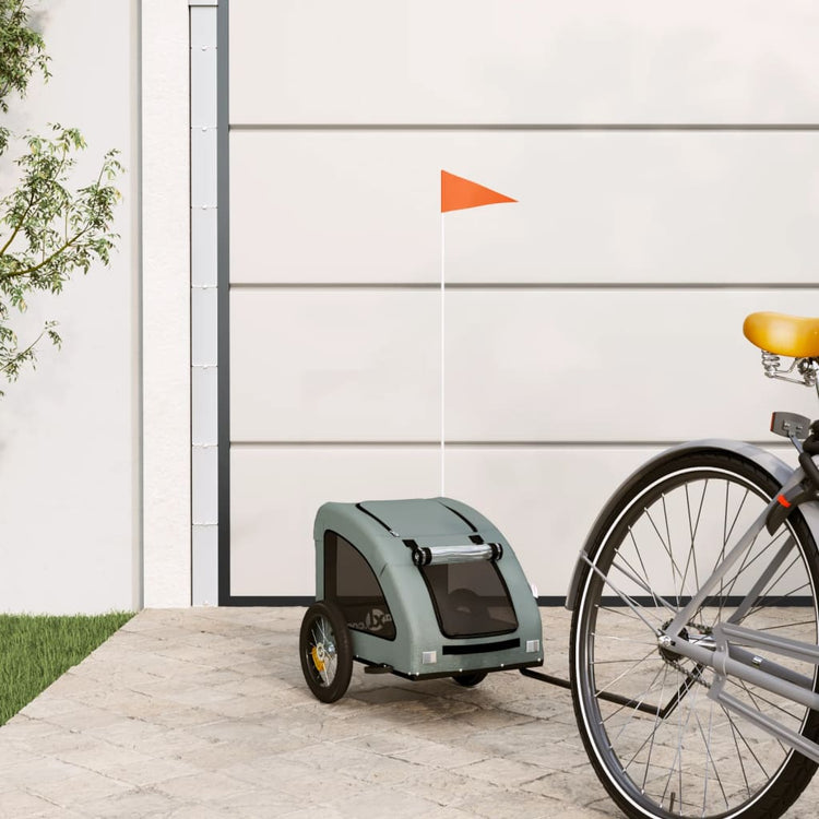 Vidaxl Dog Bike Trailer Oxford Fabric und Eisengrau