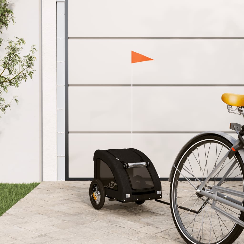 Vidaxl Dog Bike Trailer Oxford Fabric und Eisenschwarz