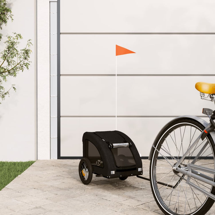 Vidaxl Dog Bike Trailer Oxford Fabric und Eisenschwarz