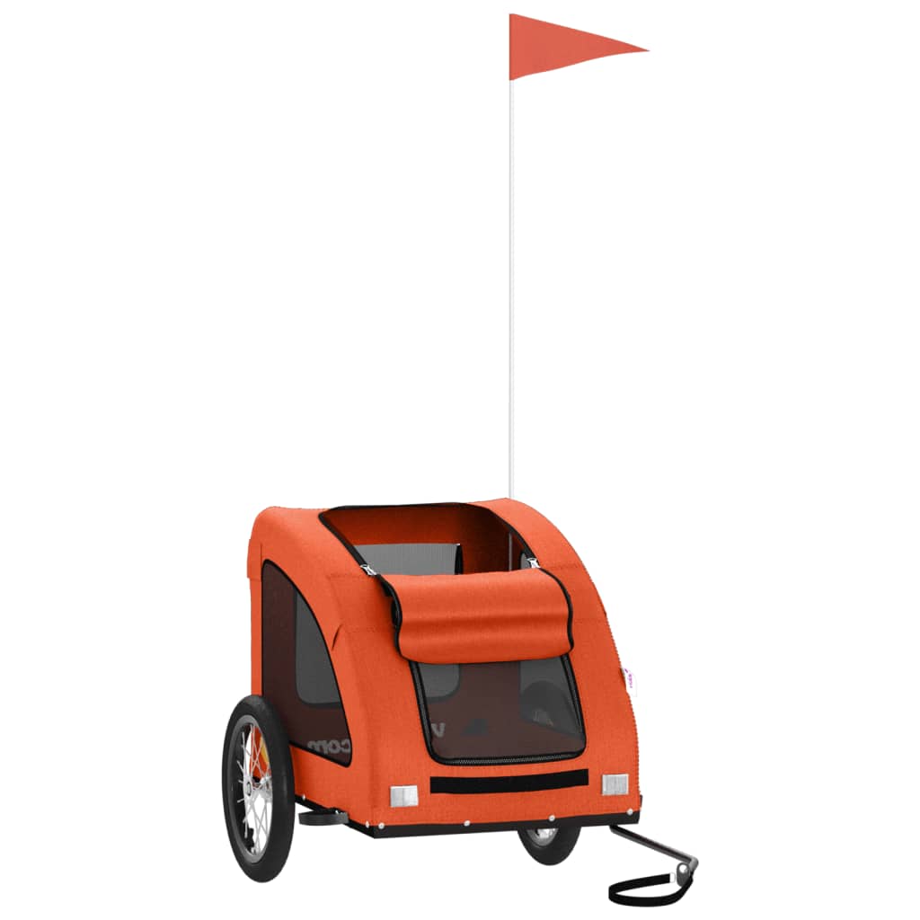 Vidaxl Dog Bike Trailer Oxford Fabric und Eisenorange