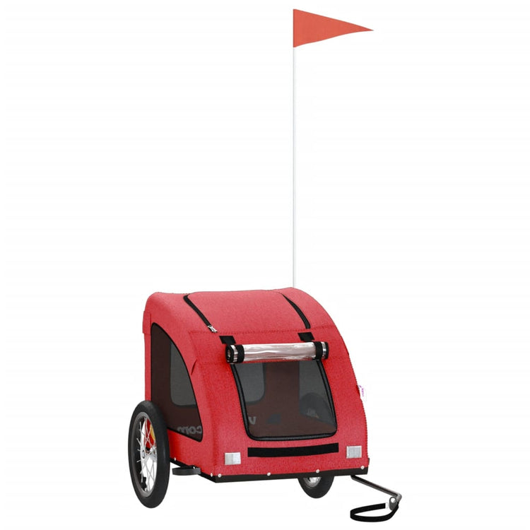 Vidaxl Dog Bike Trailer Oxford Fabric und Eisenrot