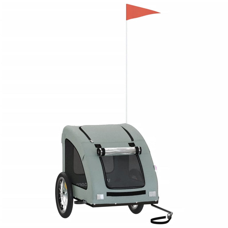 Vidaxl Dog Bike Trailer Oxford Fabric und Eisengrau