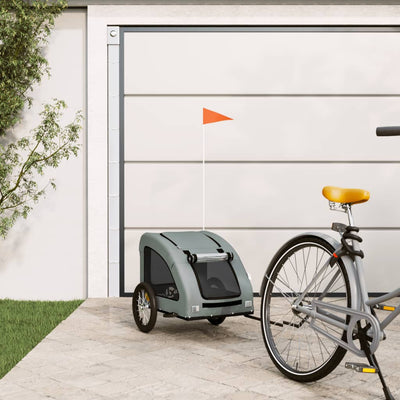 Vidaxl Dog Bike Trailer Oxford Fabric und Eisengrau