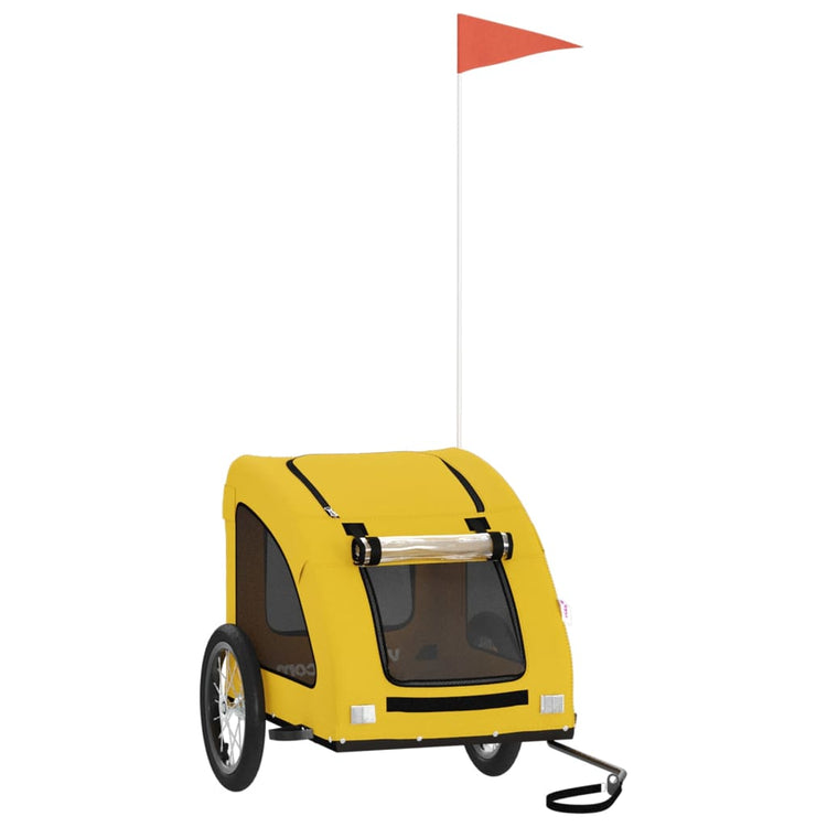 Vidaxl Dog Bike Trailer Oxford Fabric und Eisengelb