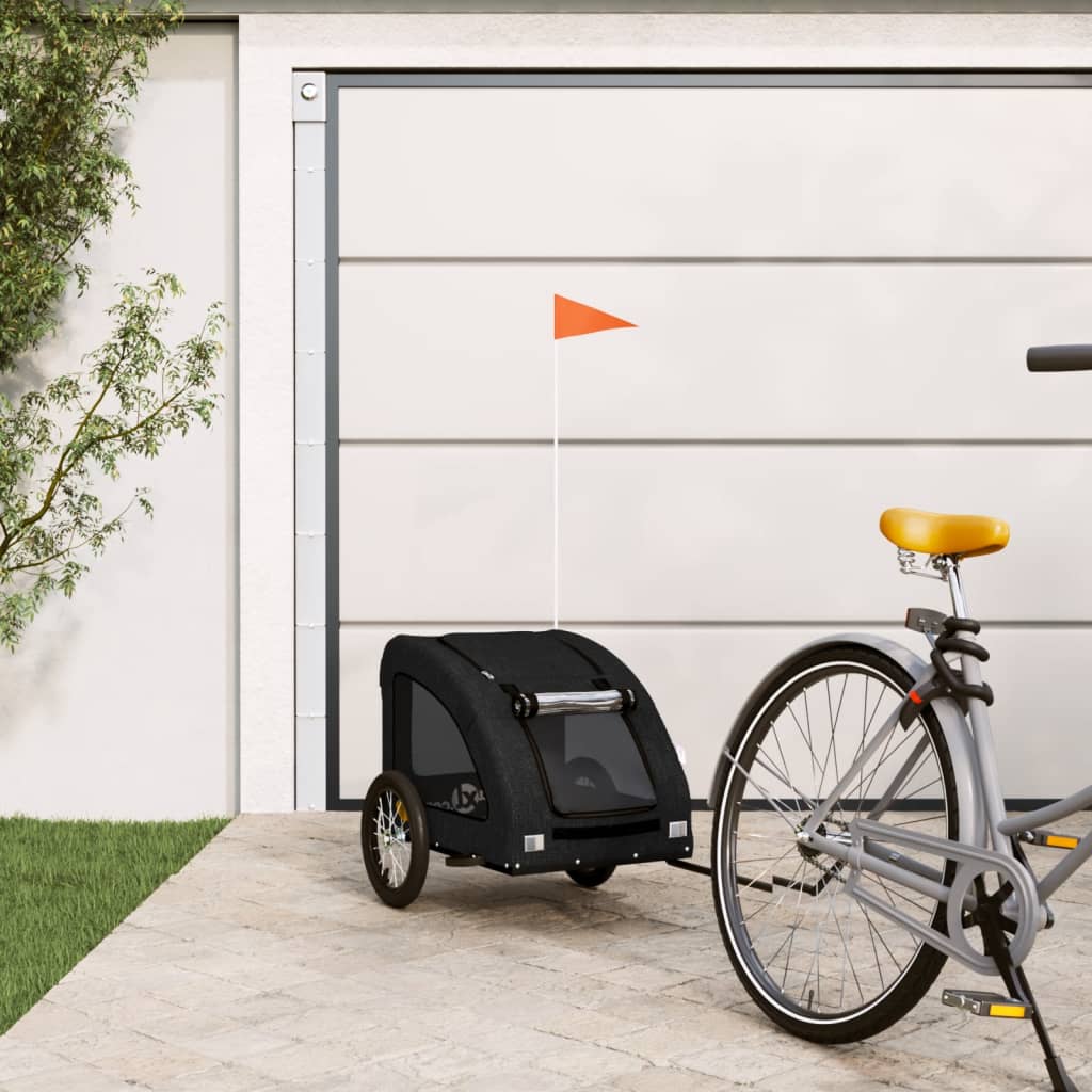 Vidaxl Dog Bike Trailer Oxford Fabric und Eisenschwarz