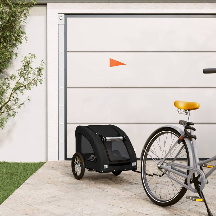 Vidaxl Dog Bike Trailer Oxford Fabric und Eisenschwarz