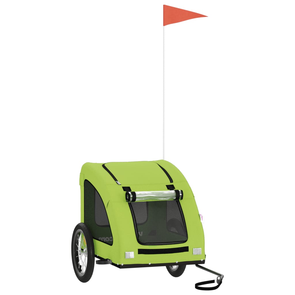Vidaxl Dog Bike Trailer Oxford Fabric und Eisengrün
