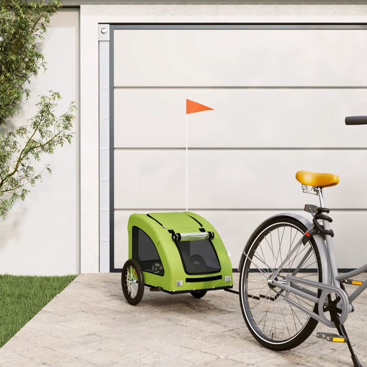 Vidaxl Dog Bike Trailer Oxford Fabric und Eisengrün