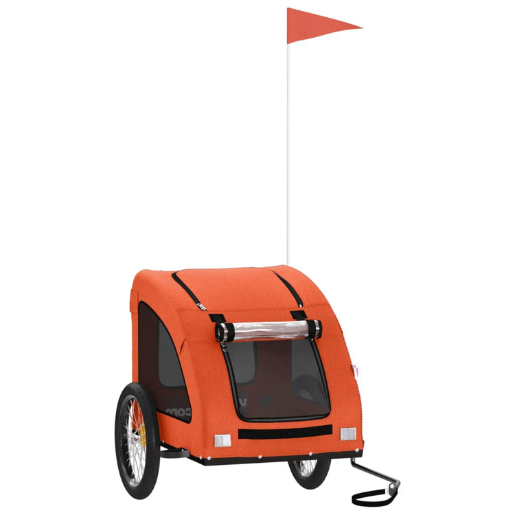 Vidaxl Dog Bike Trailer Oxford Fabric und Eisenorange