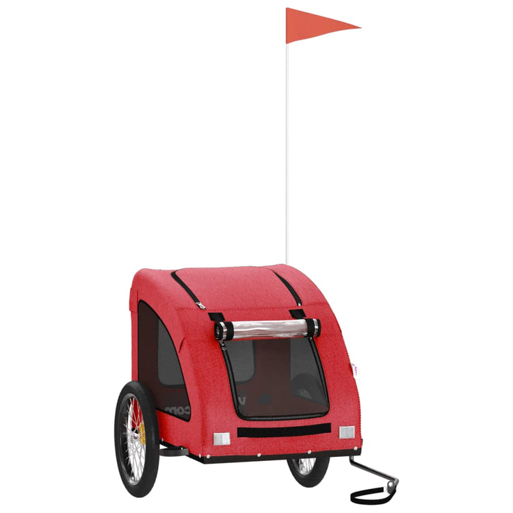 Vidaxl Dog Bike Trailer Oxford Fabric und Eisenrot