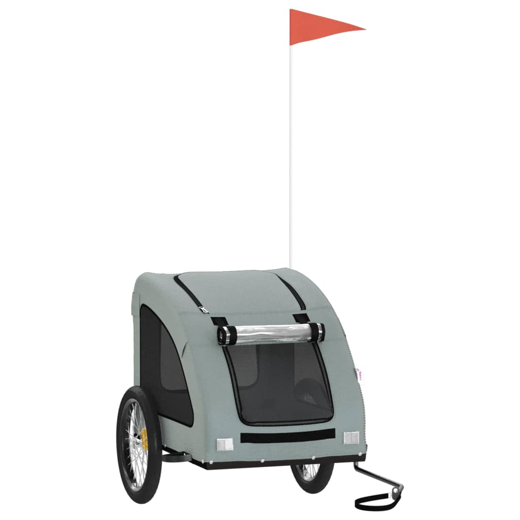 Vidaxl Dog Bike Trailer Oxford Fabric und Eisengrau