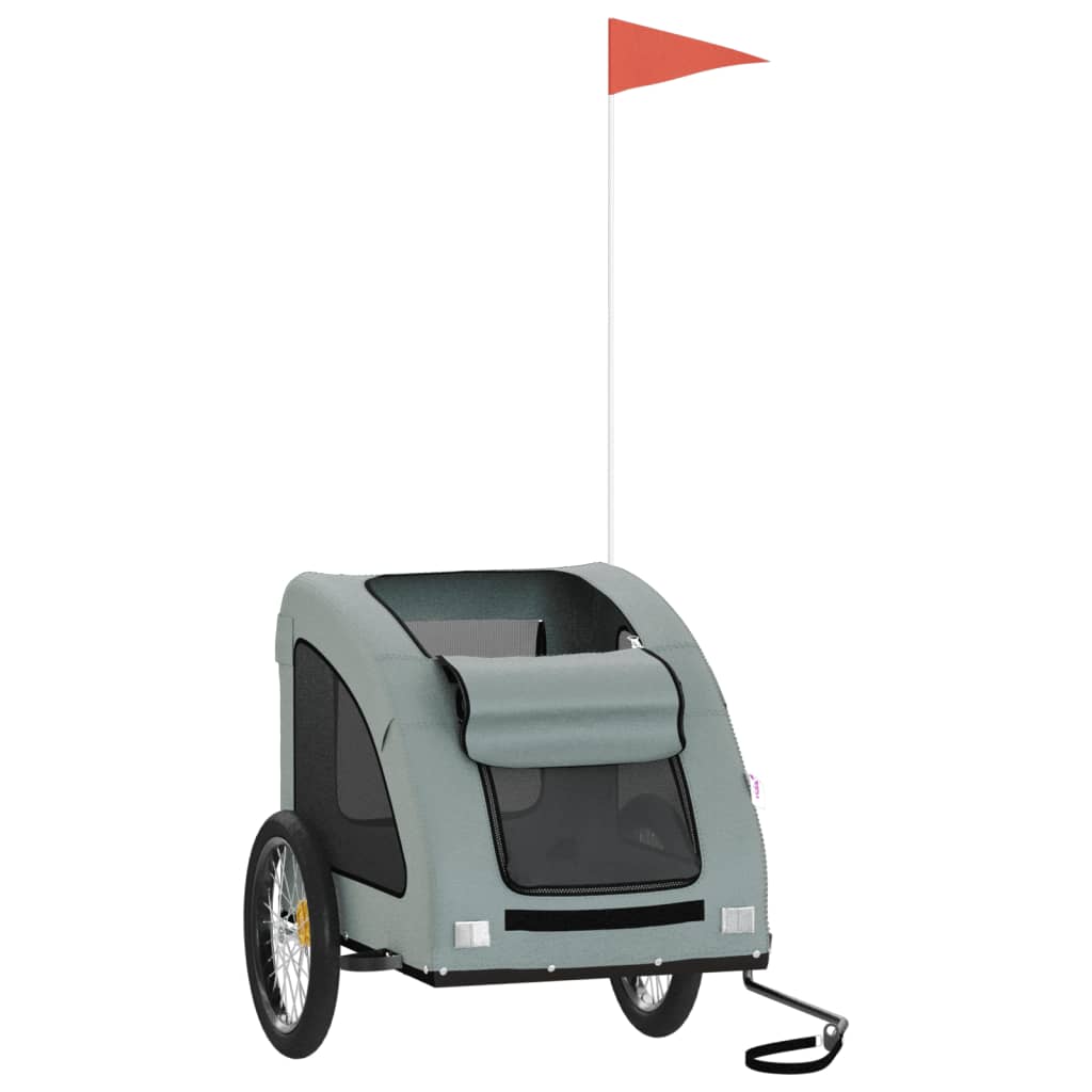 Vidaxl Dog Bike Trailer Oxford Fabric und Eisengrau