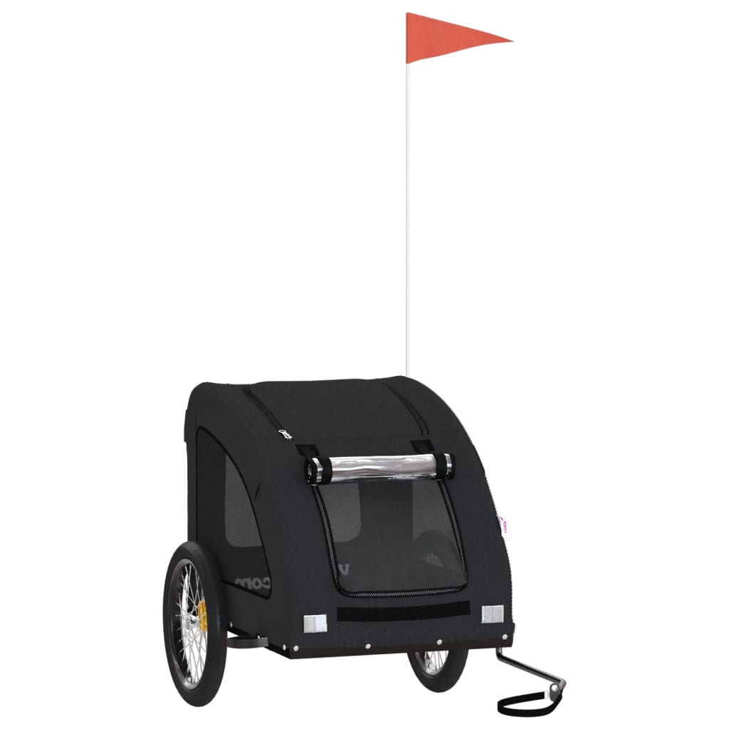 Vidaxl Dog Bike Trailer Oxford Fabric und Eisenschwarz