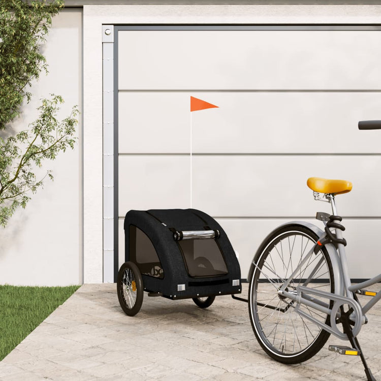 Vidaxl Dog Bike Trailer Oxford Fabric und Eisenschwarz