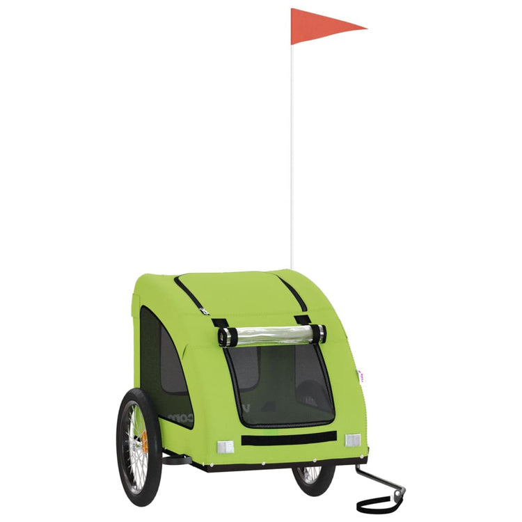Vidaxl Dog Bike Trailer Oxford Fabric und Eisengrün