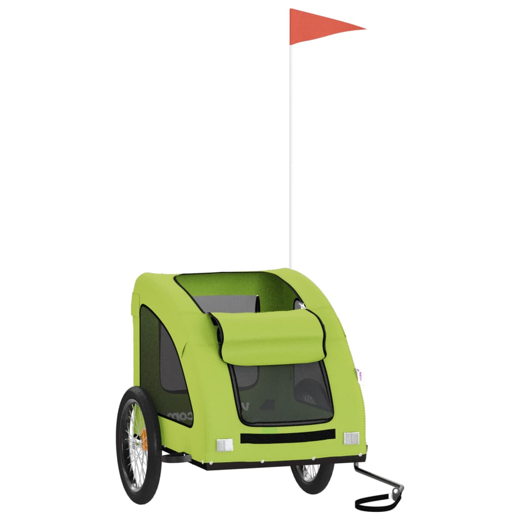 Vidaxl Dog Bike Trailer Oxford Fabric und Eisengrün