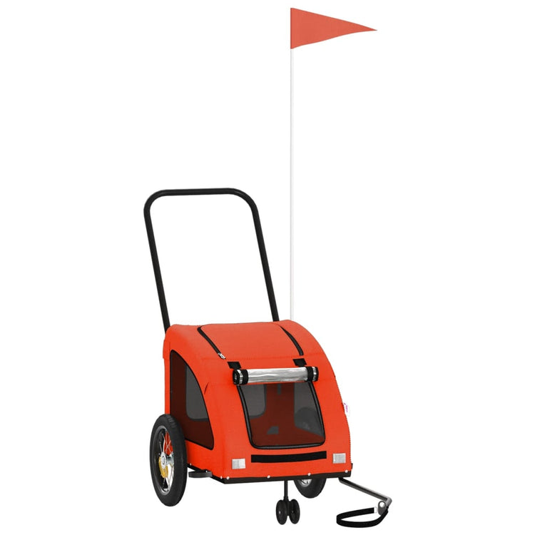 Vidaxl Dog Bike Trailer Oxford Fabric und Eisenorange und Grau