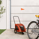 Vidaxl Dog Bike Trailer Oxford Fabric und Eisenorange und Grau