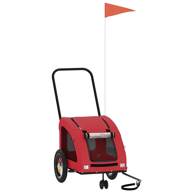 Vidaxl Dog Bike Trailer Oxford Fabric und Eisenrot