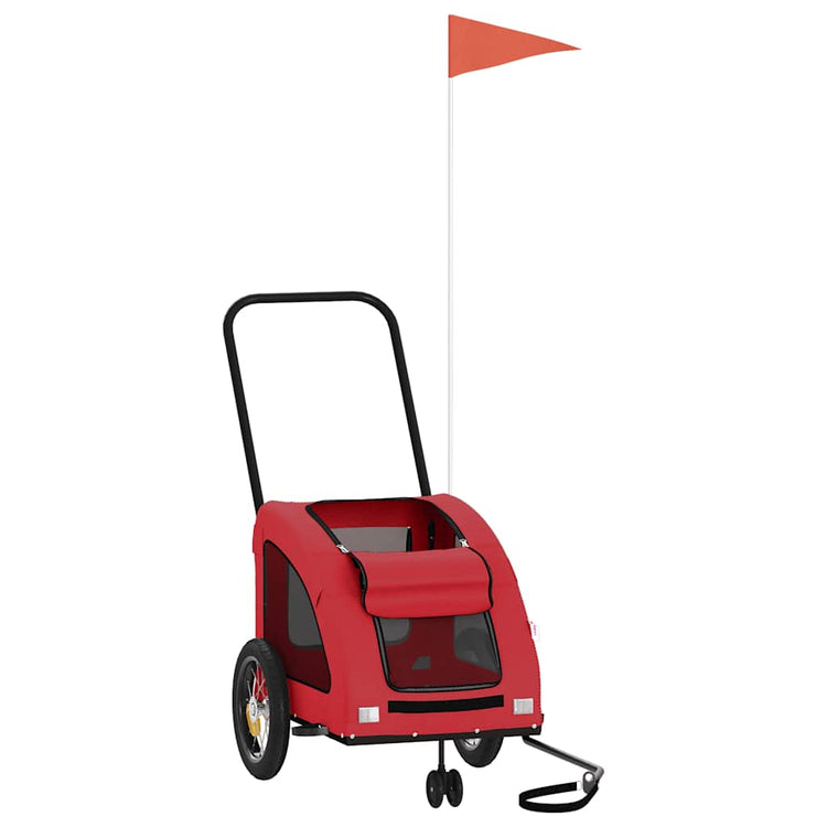 Vidaxl Dog Bike Trailer Oxford Fabric und Eisenrot