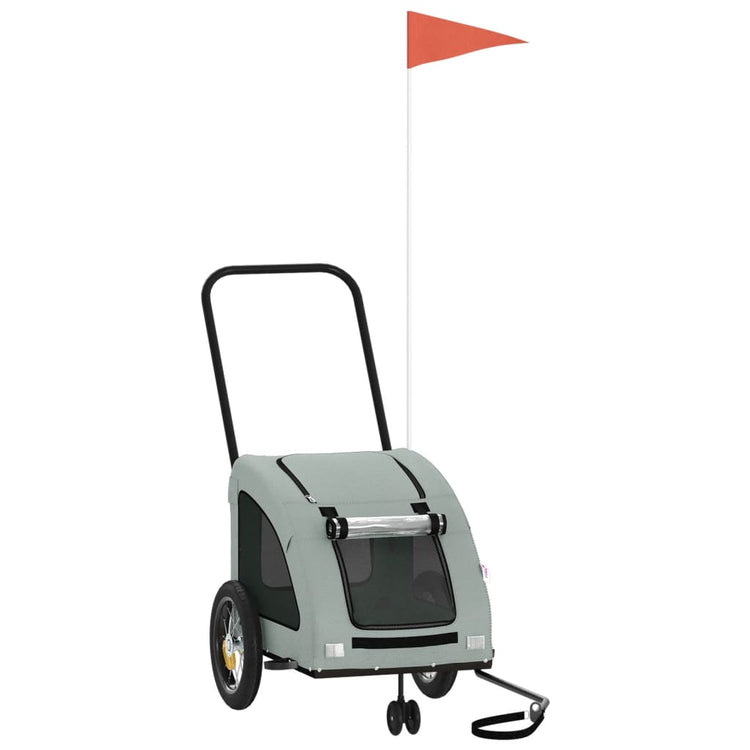Vidaxl Dog Bike Trailer Oxford Fabric und Eisengrau