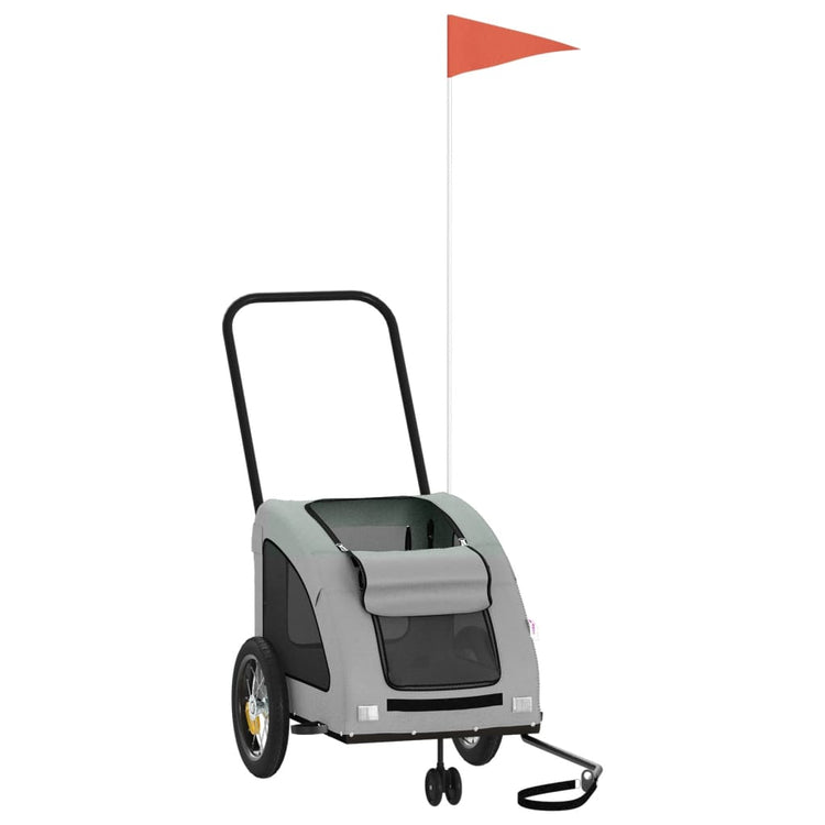 Vidaxl Dog Bike Trailer Oxford Fabric und Eisengrau