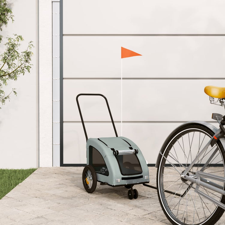Vidaxl Dog Bike Trailer Oxford Fabric und Eisengrau
