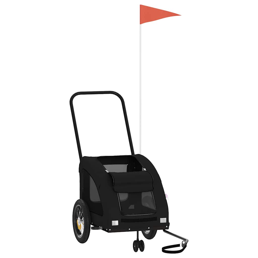 Vidaxl Dog Bike Trailer Oxford Fabric und Eisenschwarz