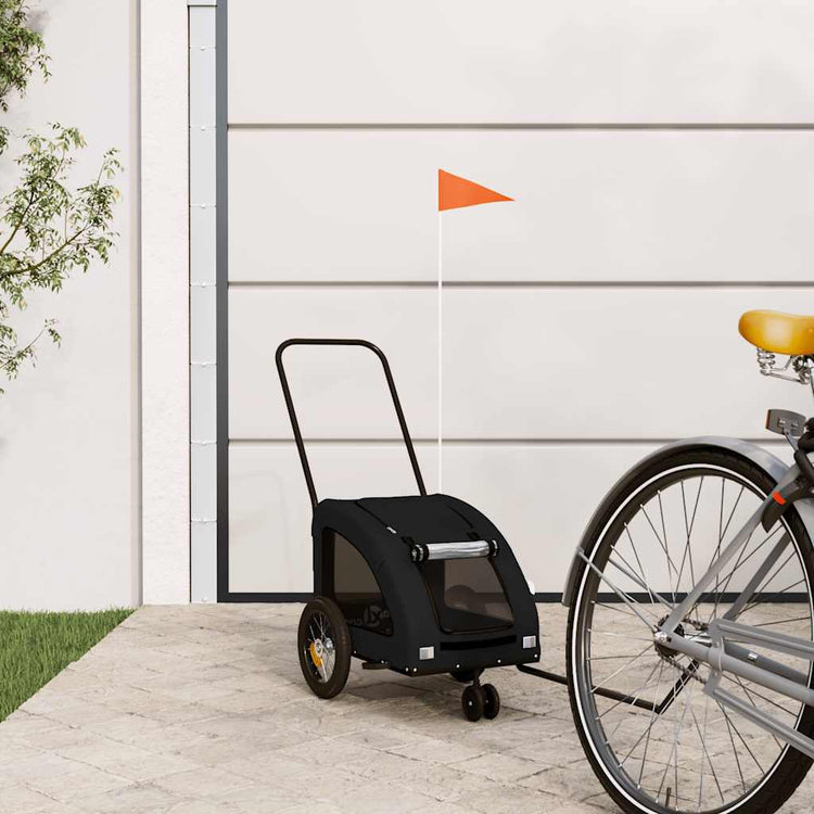 Vidaxl Dog Bike Trailer Oxford Fabric und Eisenschwarz