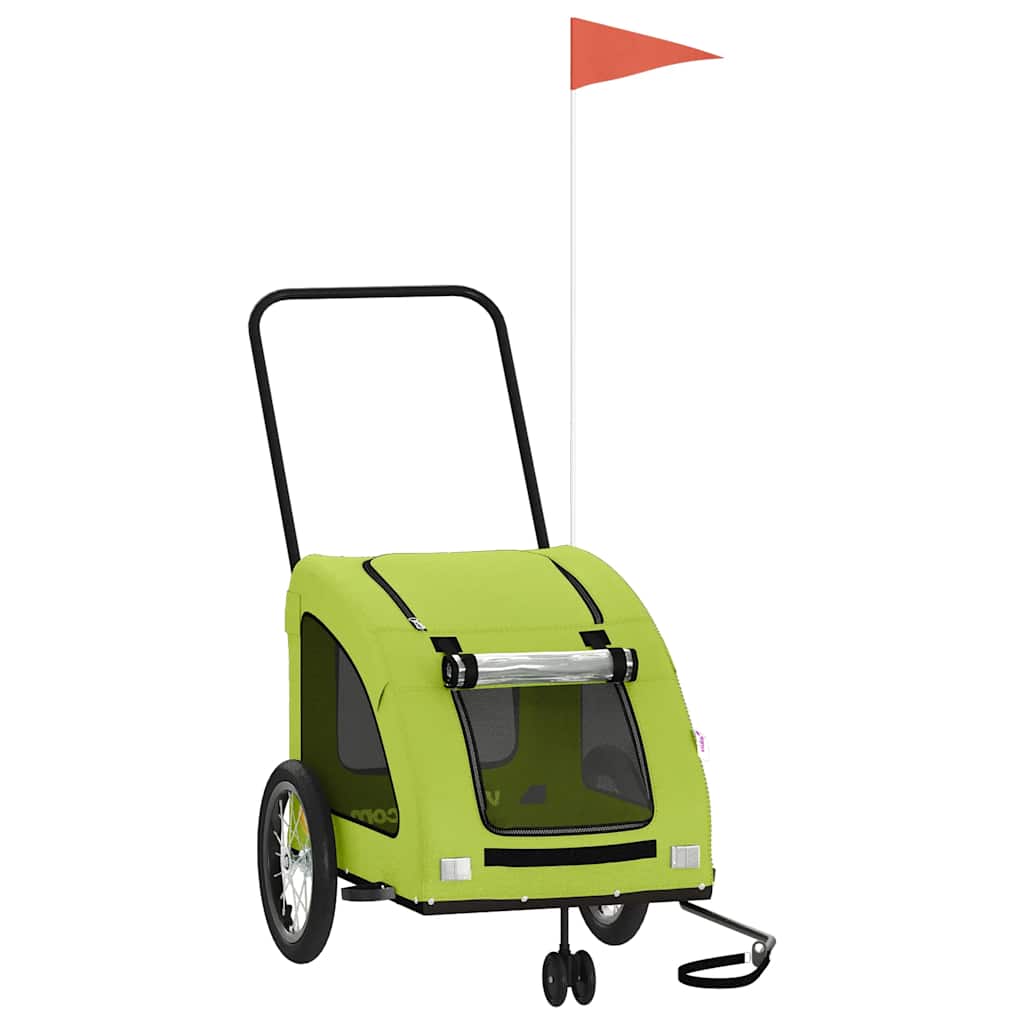 Vidaxl Dog Bike Trailer Oxford Fabric und Eisengrün