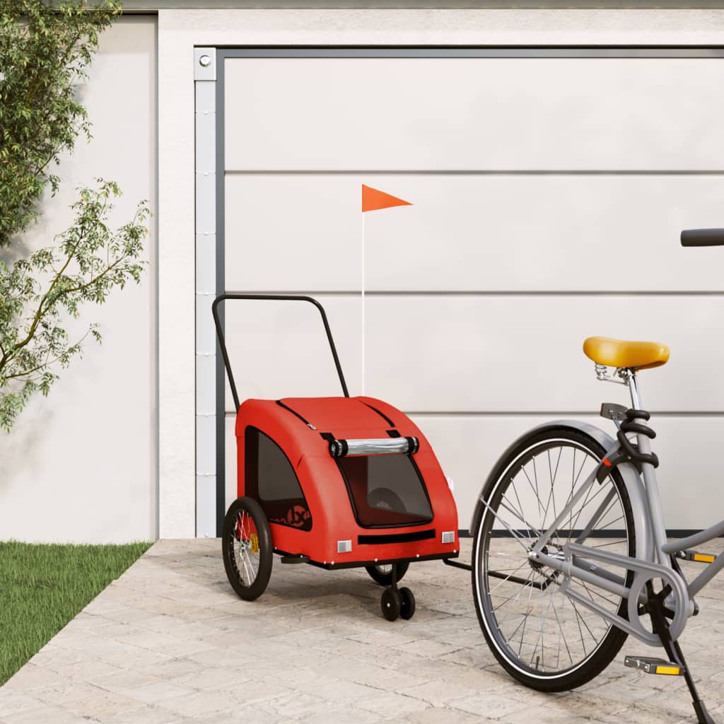 Vidaxl Dog Bike Trailer Oxford Fabric und Eisenorange und Grau